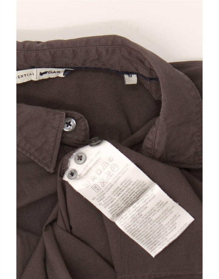 Gas Mens Shirt Medium Grey Cotton