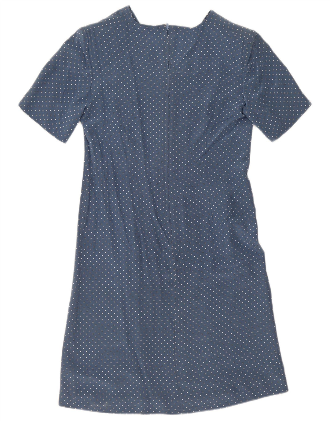 Vintage Womens A-Line Dress UK 12 Medium Blue Spotted