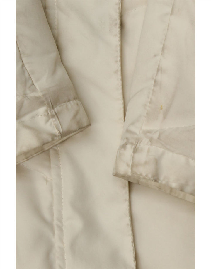Conte of Florence Womens Hooded Padded Coat IT 44 Medium Off White