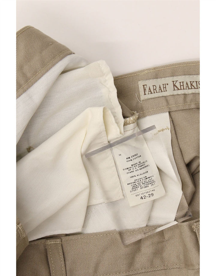 FARAH Mens Pegged Chino Trousers W42 L29 Beige Cotton Vintage Farah and Second-Hand Farah from Messina Hembry 