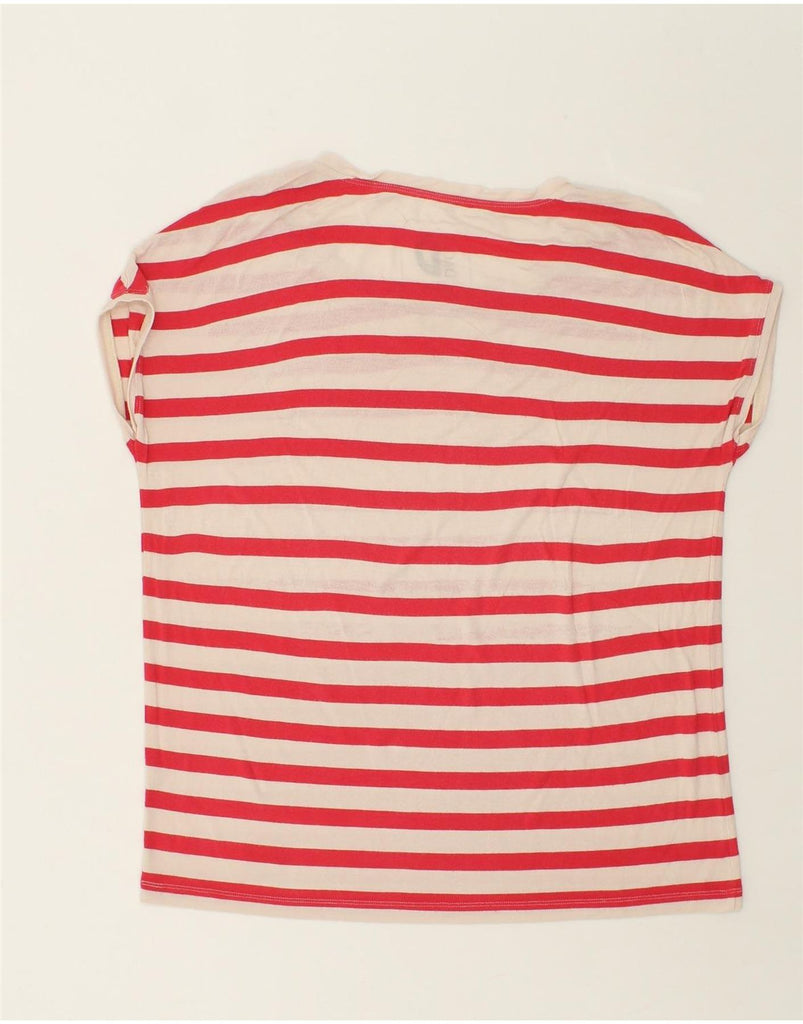 DACK'S Womens T-Shirt Top UK 10 Small Red Striped | Vintage Dack's | Thrift | Second-Hand Dack's | Used Clothing | Messina Hembry 