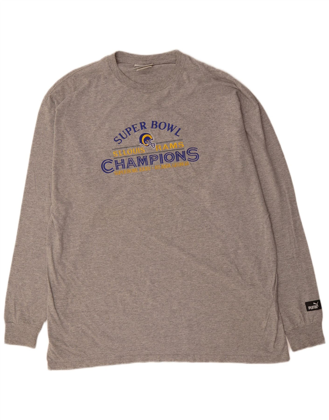 PUMA Mens Graphic Top Long Sleeve XL Grey Cotton