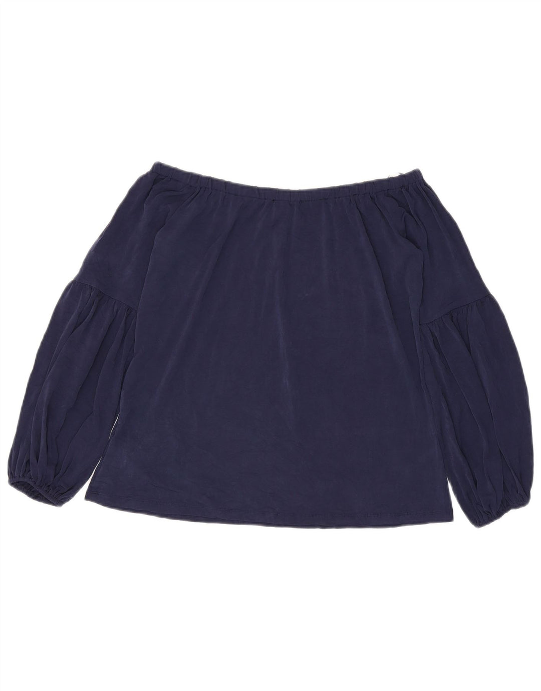 Michael Kors Womens Crop Off Shoulder Top UK 10 Small Navy Blue Polyester