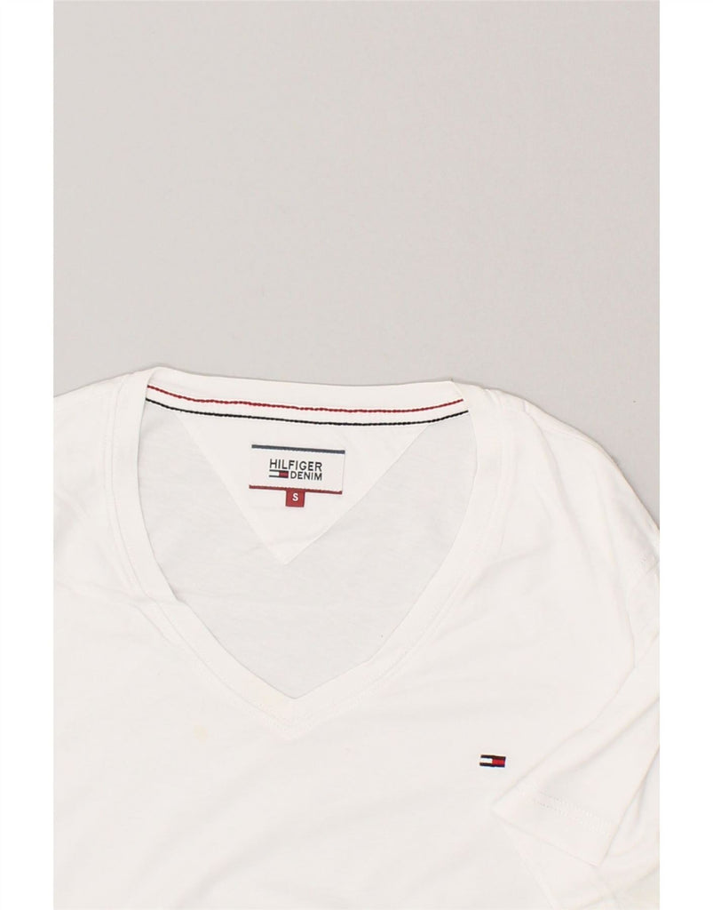 TOMMY HILFIGER Mens T-Shirt Top Small White Cotton Vintage Tommy Hilfiger and Second-Hand Tommy Hilfiger from Messina Hembry 