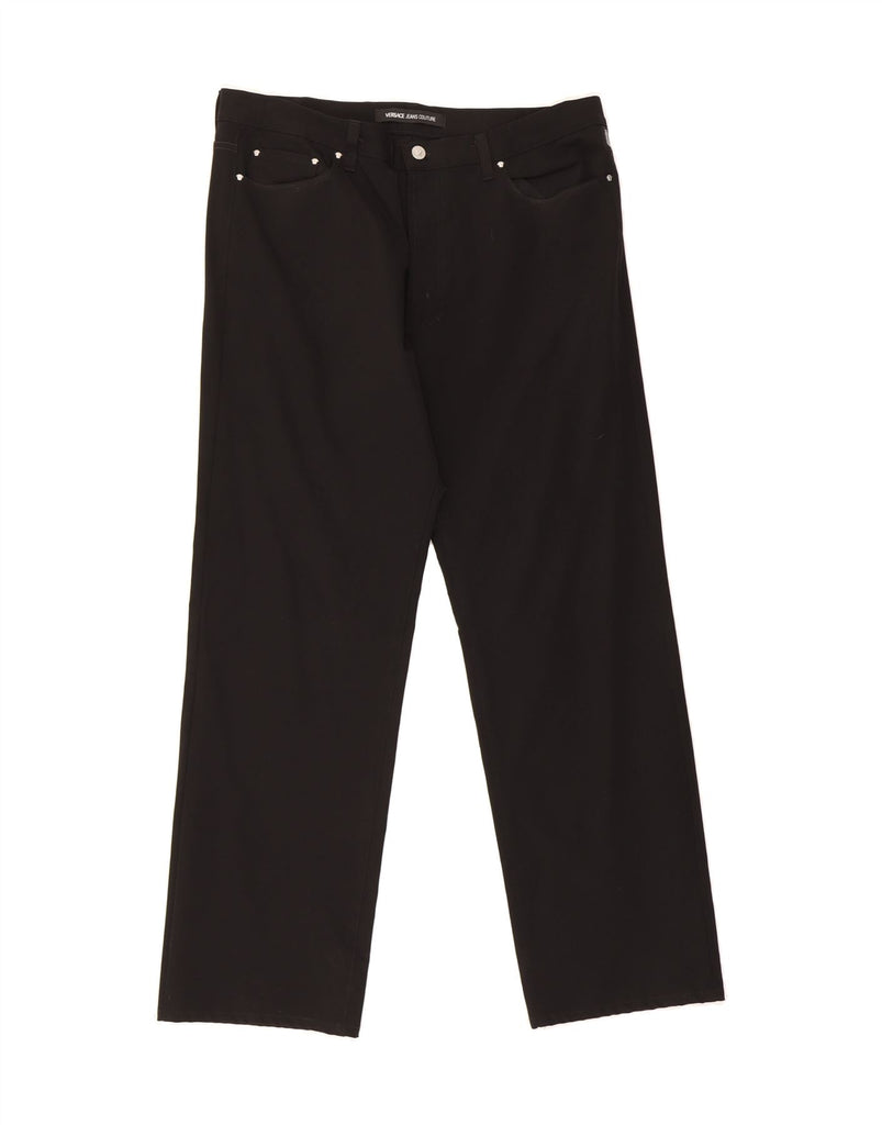 VERSACE Mens Straight Casual Trousers W40 L32 Black Polyamide Vintage Versace and Second-Hand Versace from Messina Hembry 