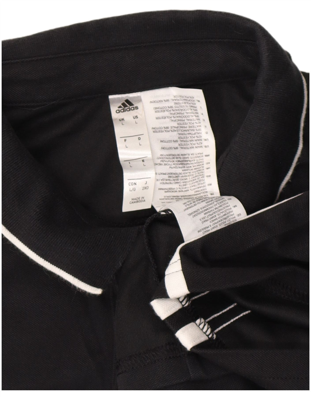 ADIDAS Mens Aeroready Polo Shirt Large Black Cotton