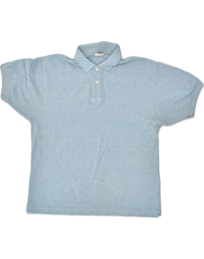 CHAMPION Mens Polo Shirt Large Blue Cotton | Vintage Champion | Thrift | Second-Hand Champion | Used Clothing | Messina Hembry 