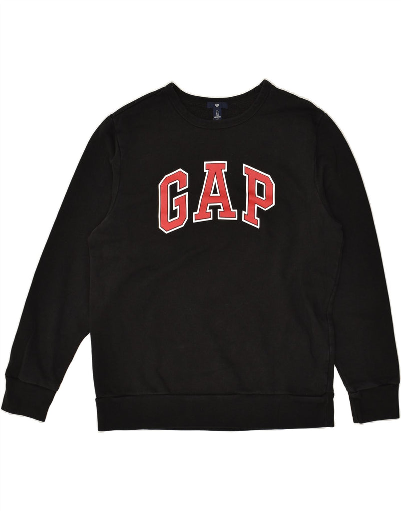 GAP Mens Graphic Hoodie Jumper Large Black Cotton | Vintage Gap | Thrift | Second-Hand Gap | Used Clothing | Messina Hembry 