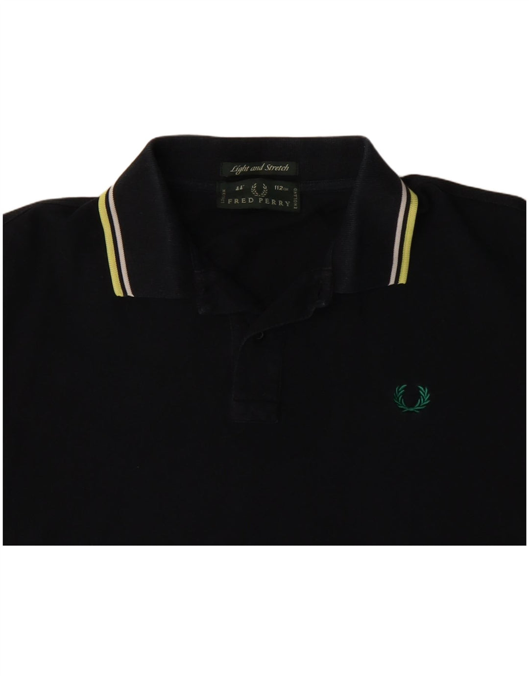 Fred Perry Womens Crop Polo Shirt UK 14 Medium Black Cotton