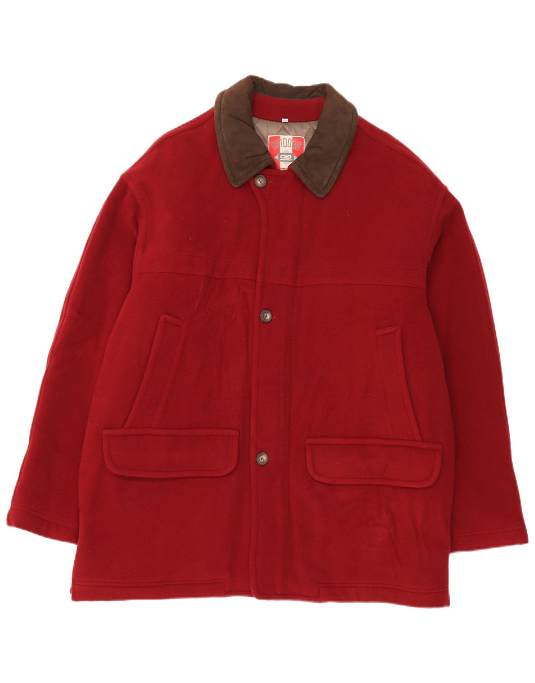Ciao Mens Overcoat IT 54 XL Red Wool