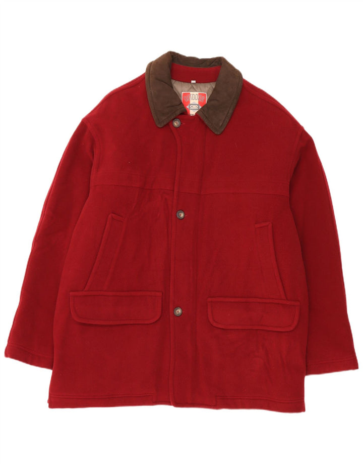 Ciao Mens Overcoat IT 54 XL Red Wool