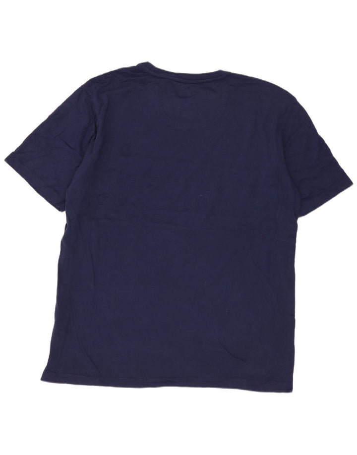 IZOD Mens T-Shirt Top Large Navy Blue Colourblock Cotton