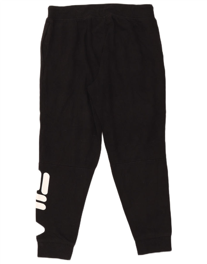 Fila Mens Graphic Tracksuit Trousers Joggers Medium Black Cotton