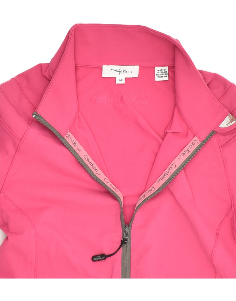 CALVIN KLEIN Womens Tracksuit Top Jacket UK 10 Small Pink Nylon | Vintage Calvin Klein | Thrift | Second-Hand Calvin Klein | Used Clothing | Messina Hembry 