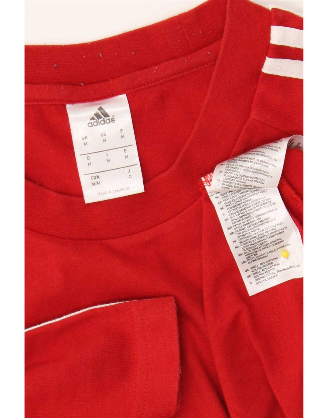 Adidas Mens Graphic T-Shirt Top Medium Red Colourblock Cotton