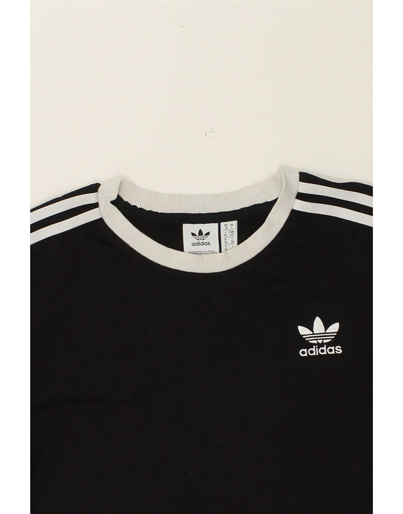 ADIDAS Womens T-Shirt Top UK 10 Samll Black Cotton | Vintage Adidas | Thrift | Second-Hand Adidas | Used Clothing | Messina Hembry 