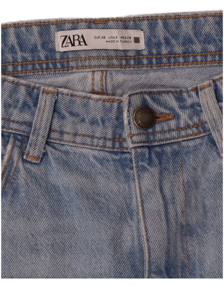 Zara Womens Distressed Straight Jeans EU 38 Small W28 L34 Blue
