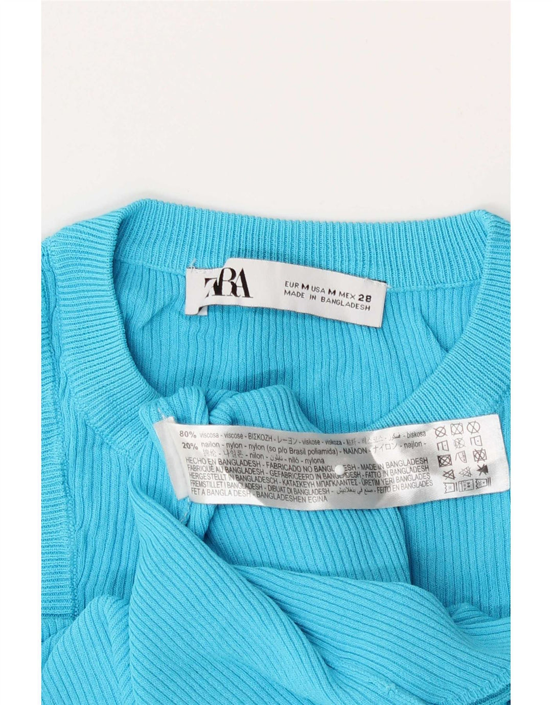 Zara Womens Vest Top UK 12 Medium Blue Viscose