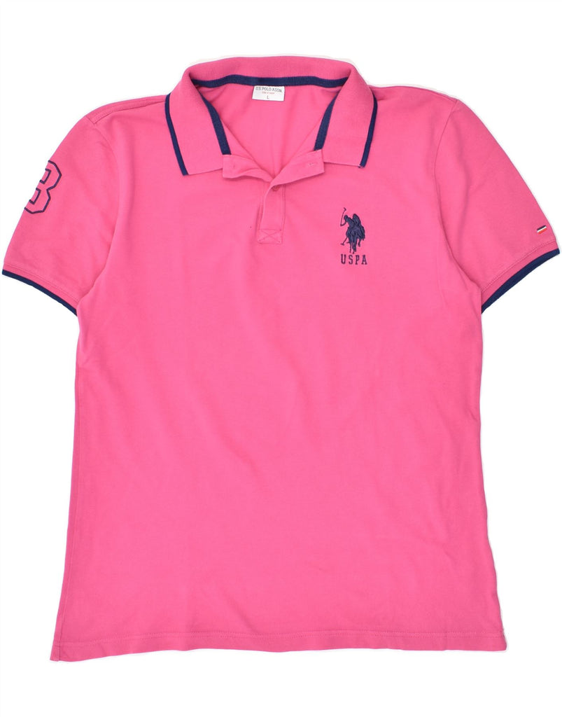 U.S. POLO ASSN. Mens Polo Shirt Large Pink Cotton | Vintage U.S. Polo Assn. | Thrift | Second-Hand U.S. Polo Assn. | Used Clothing | Messina Hembry 