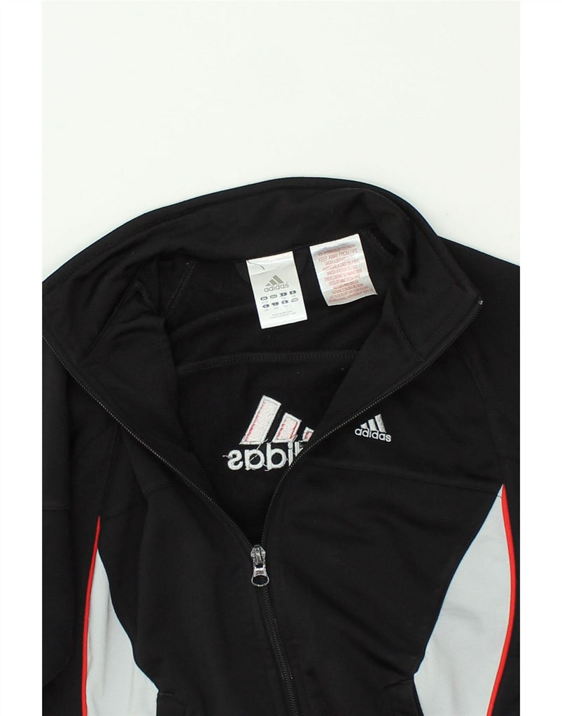 ADIDAS Boys Graphic Tracksuit Top Jacket 9-10 Years Black Colourblock | Vintage Adidas | Thrift | Second-Hand Adidas | Used Clothing | Messina Hembry 