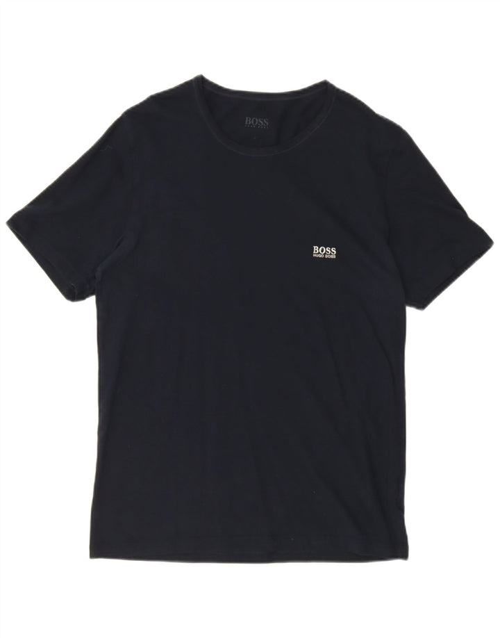Hugo Boss Mens T-Shirt Top Large Navy Blue Cotton
