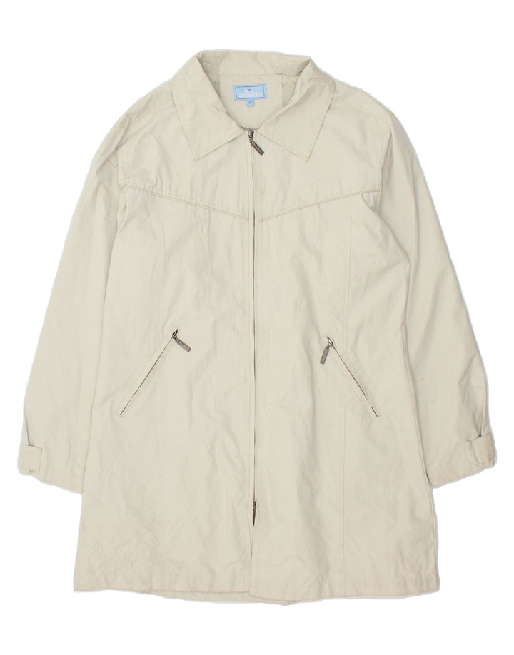 VINTAGE Womens Overcoat UK 14 Large White Polyester Vintage Vintage and Second-Hand Vintage from Messina Hembry 