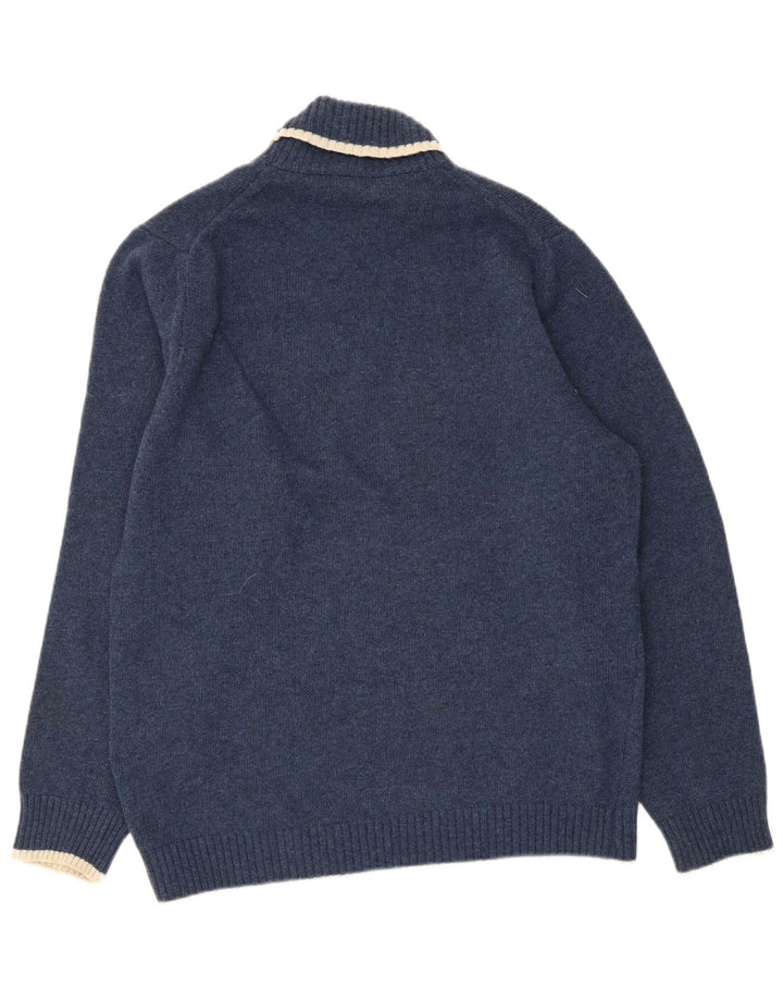 Sergio Tacchini Mens Roll Neck Jumper Sweater Large Navy Blue Wool