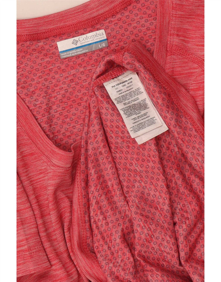 Columbia Womens T-Shirt Top UK 14 Large Red Flecked Polyester