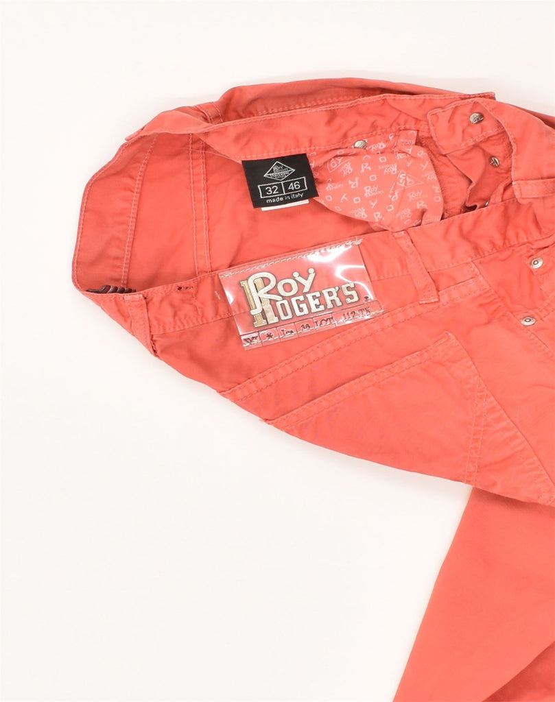 ROY ROGERS Womens Slim Casual Trousers IT 46 Large W32 L36 Red Cotton | Vintage Roy Rogers | Thrift | Second-Hand Roy Rogers | Used Clothing | Messina Hembry 