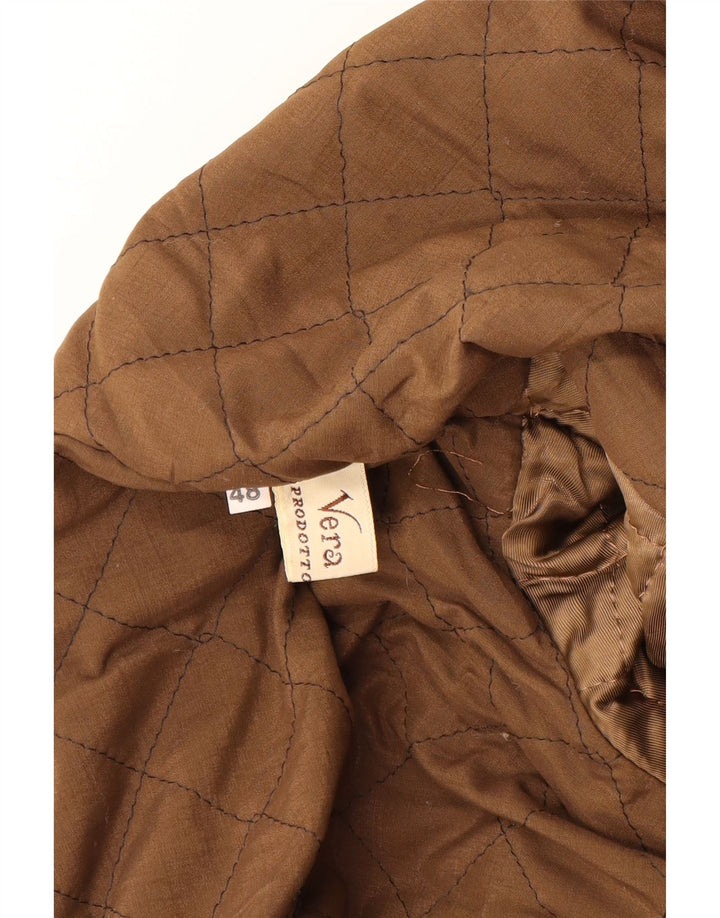 Fabiani Mens Hooded Suede Jacket IT 48 Medium Brown Leather