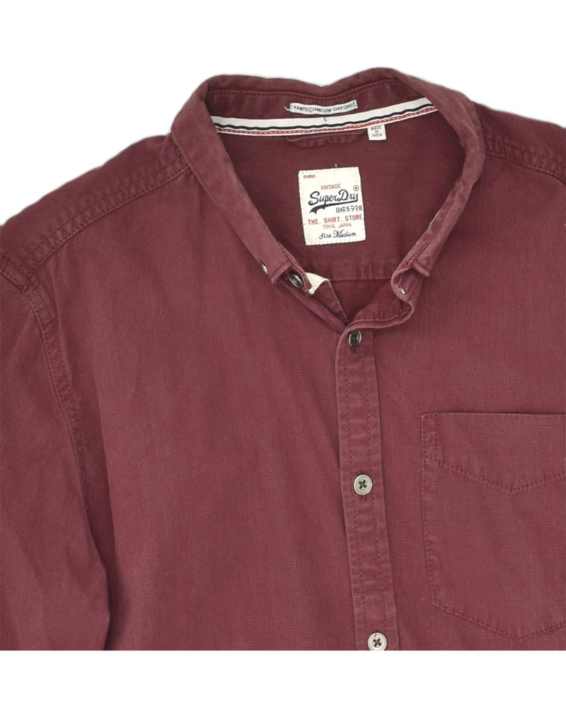 SUPERDRY Mens Vintage Shirt Medium Maroon Cotton | Vintage Superdry | Thrift | Second-Hand Superdry | Used Clothing | Messina Hembry 