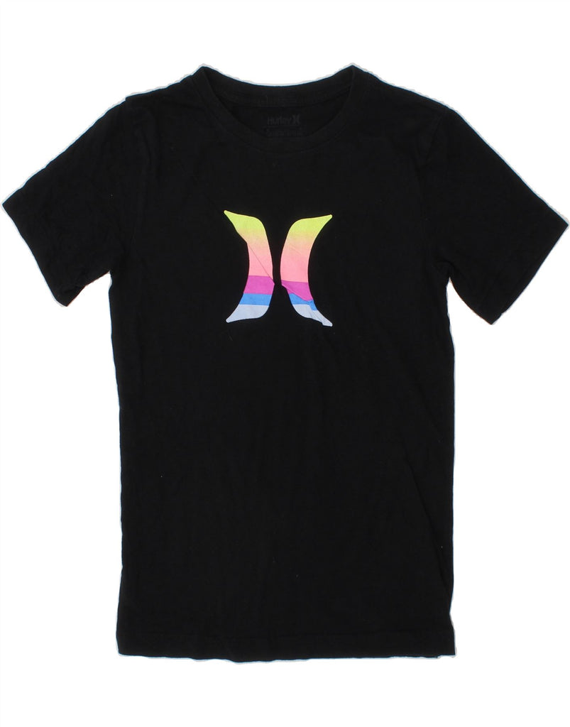 HURLEY Girls Graphic T-Shirt Top 13-14 Years Medium  Black Cotton Vintage Hurley and Second-Hand Hurley from Messina Hembry 