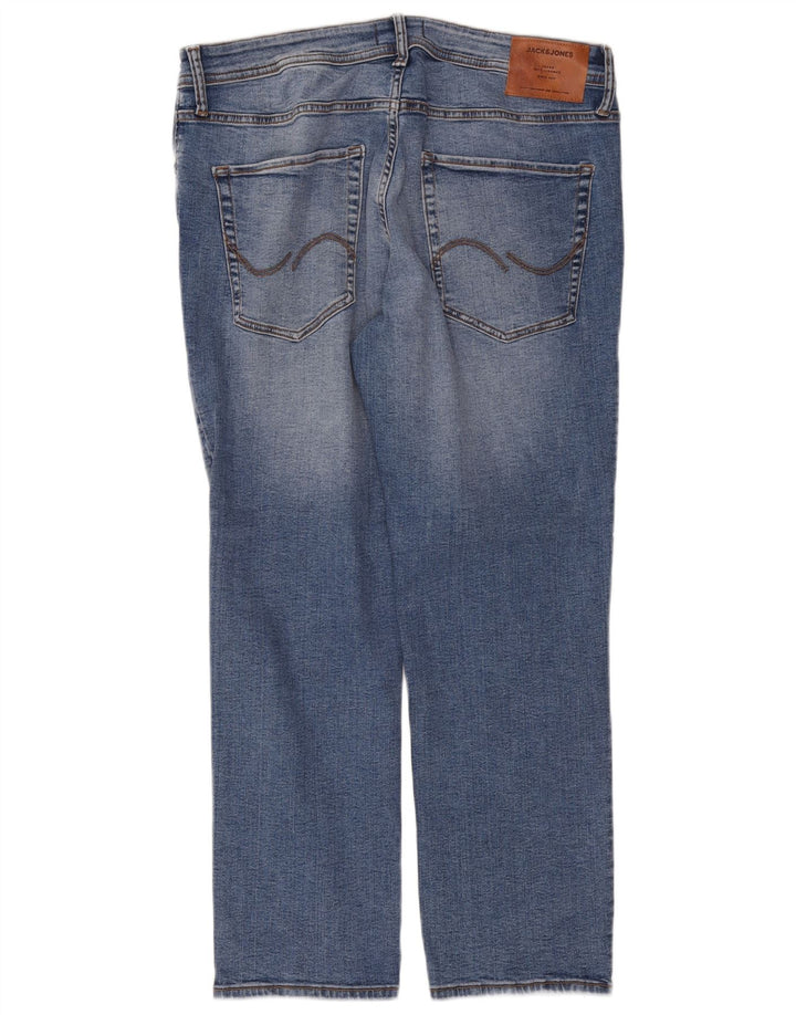 Jack & Jones Mens Tim Straight Jeans W36 L30 Blue Cotton