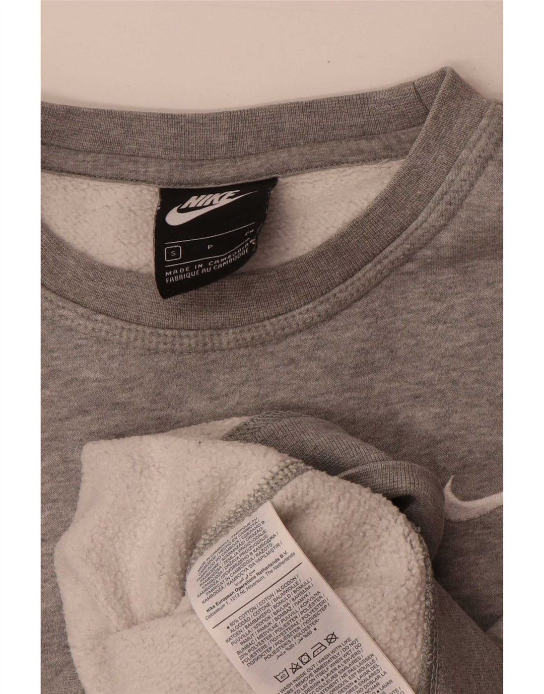 Nike Mens Sweatshirt Jumper Small Grey Flecked Cotton