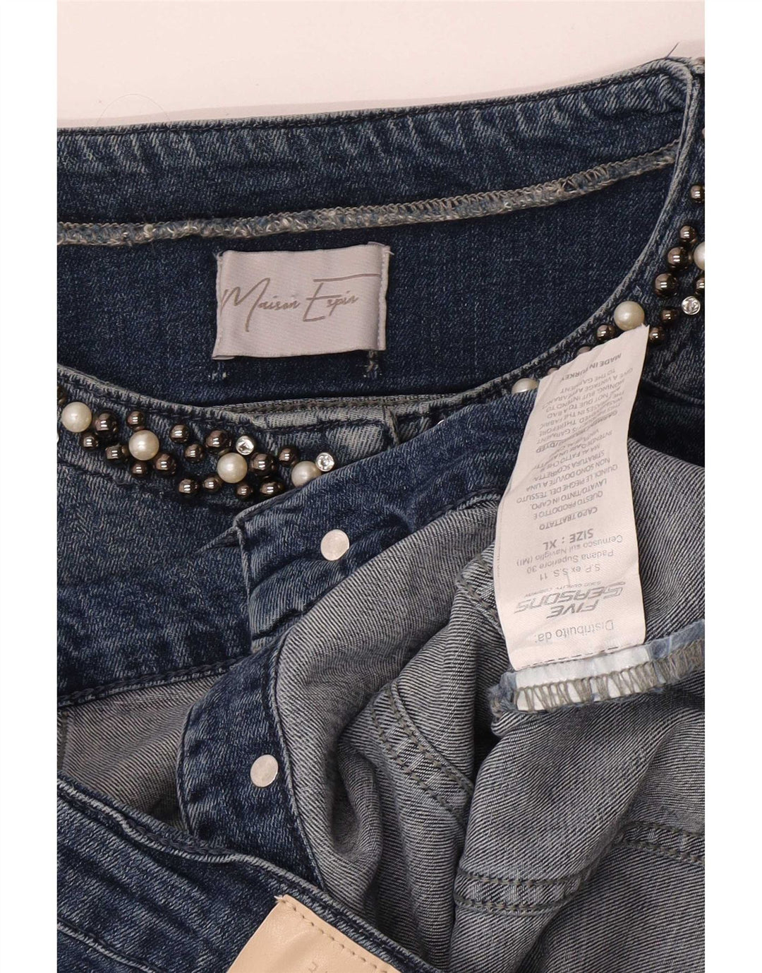 Vintage Womens Crop Denim Jacket UK 18 XL Blue Cotton