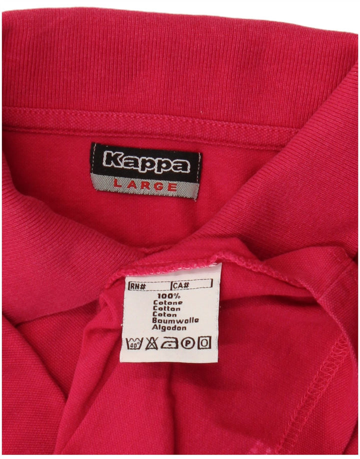 Kappa Mens Polo Shirt Large Pink Cotton