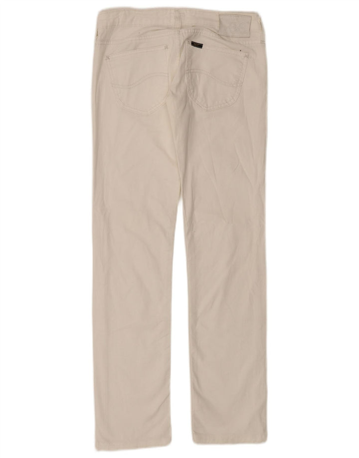 LEE Womens Straight Jeans W26 L33 White Cotton
