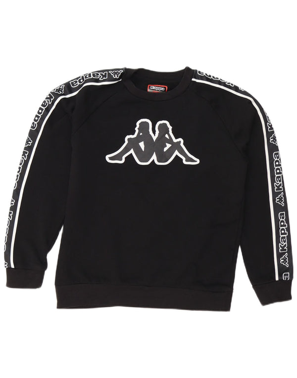 Kappa Mens Graphic Sweatshirt Jumper Small Black Cotton
