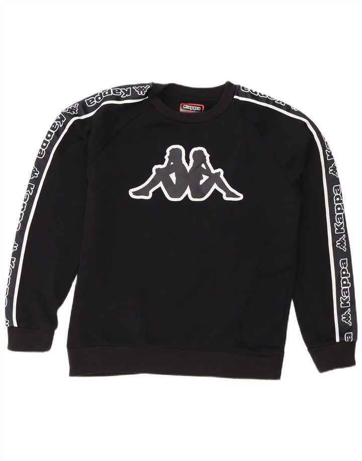 Kappa Mens Graphic Sweatshirt Jumper Small Black Cotton