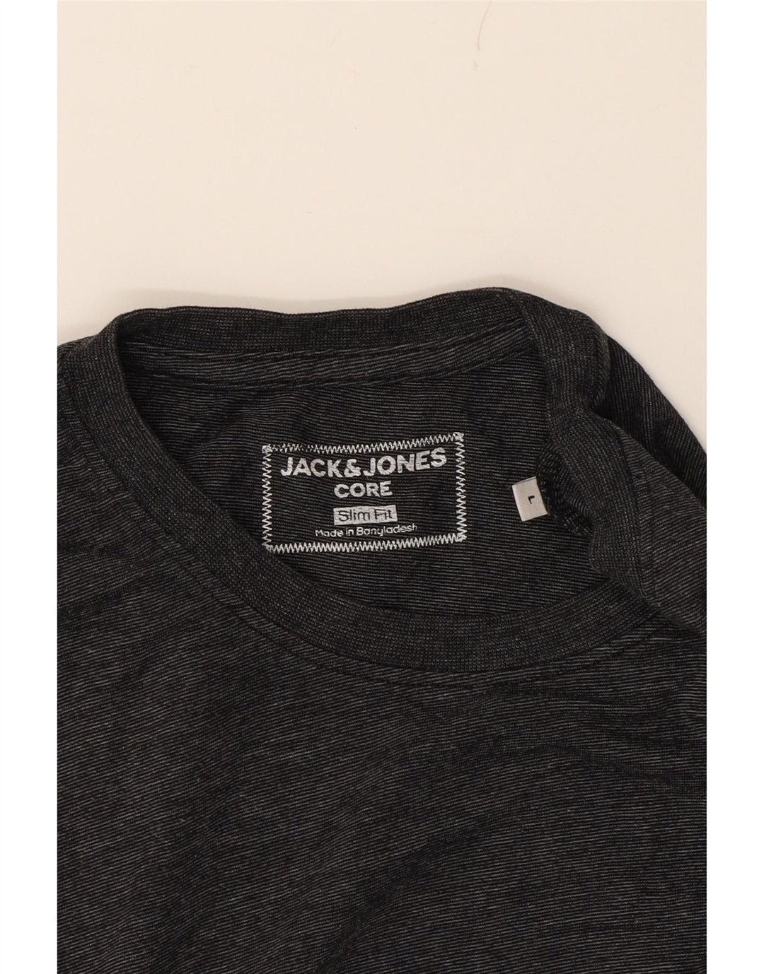 JACK & JONES Mens Slim Fit Graphic Top Long Sleeve Large Grey Cotton Vintage Jack & Jones and Second-Hand Jack & Jones from Messina Hembry 