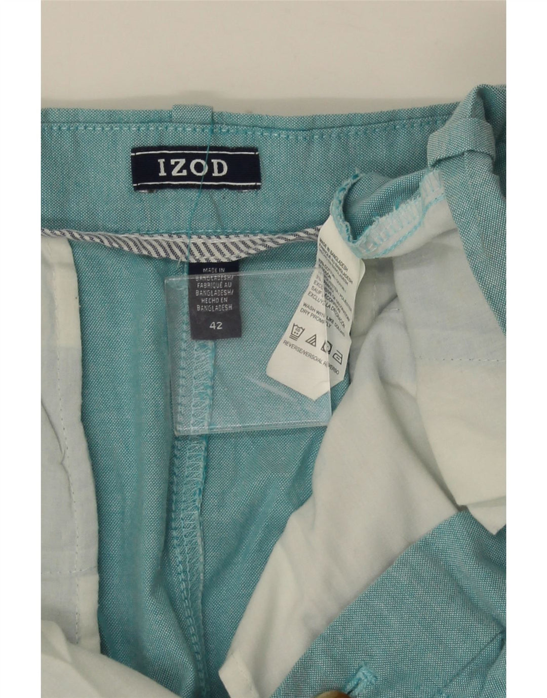 IZOD Mens Chino Shorts W42 2XL Blue Cotton
