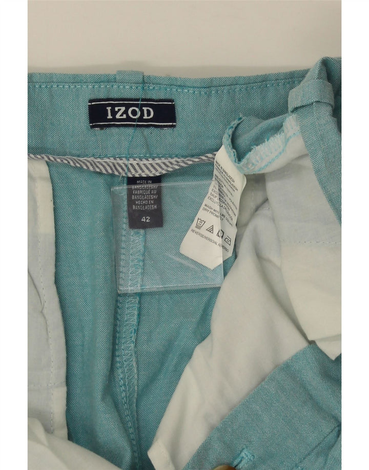 IZOD Mens Chino Shorts W42 2XL Blue Cotton