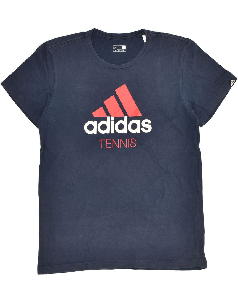 ADIDAS Mens Graphic T-Shirt Top Medium Navy Blue Cotton | Vintage Adidas | Thrift | Second-Hand Adidas | Used Clothing | Messina Hembry 