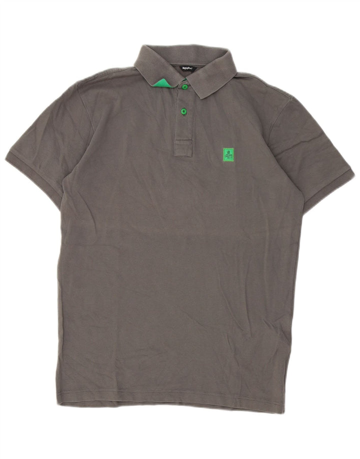 Refrigue Mens Polo Shirt Medium Grey Cotton