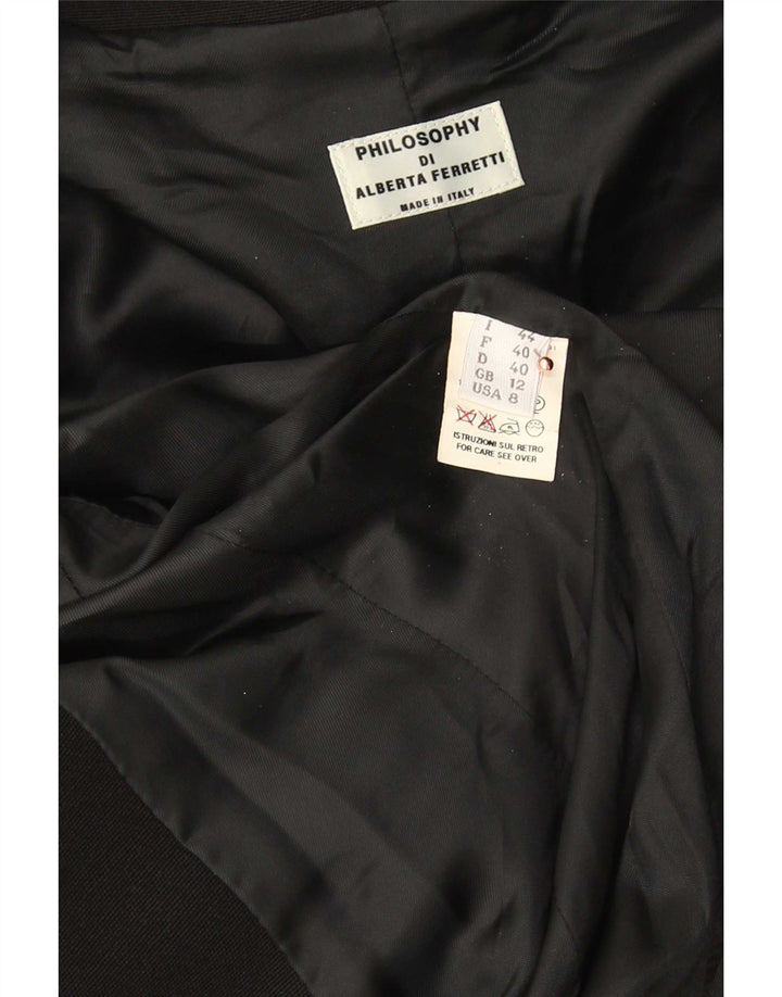 Philosophy Di Alberta Ferretti Womens Overcoat UK 12 Medium Black