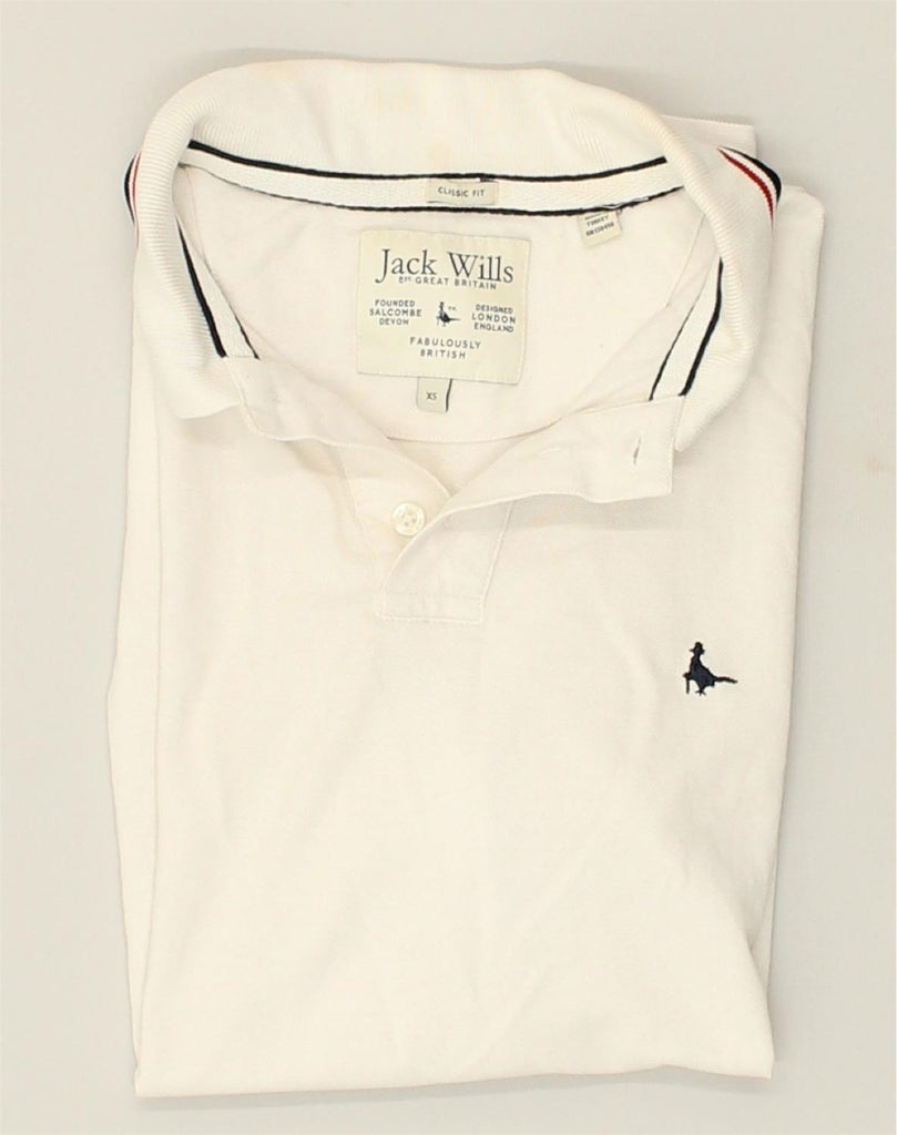 JACK WILLS Mens Classic Fit Polo Shirt XS White Cotton | Vintage Jack Wills | Thrift | Second-Hand Jack Wills | Used Clothing | Messina Hembry 