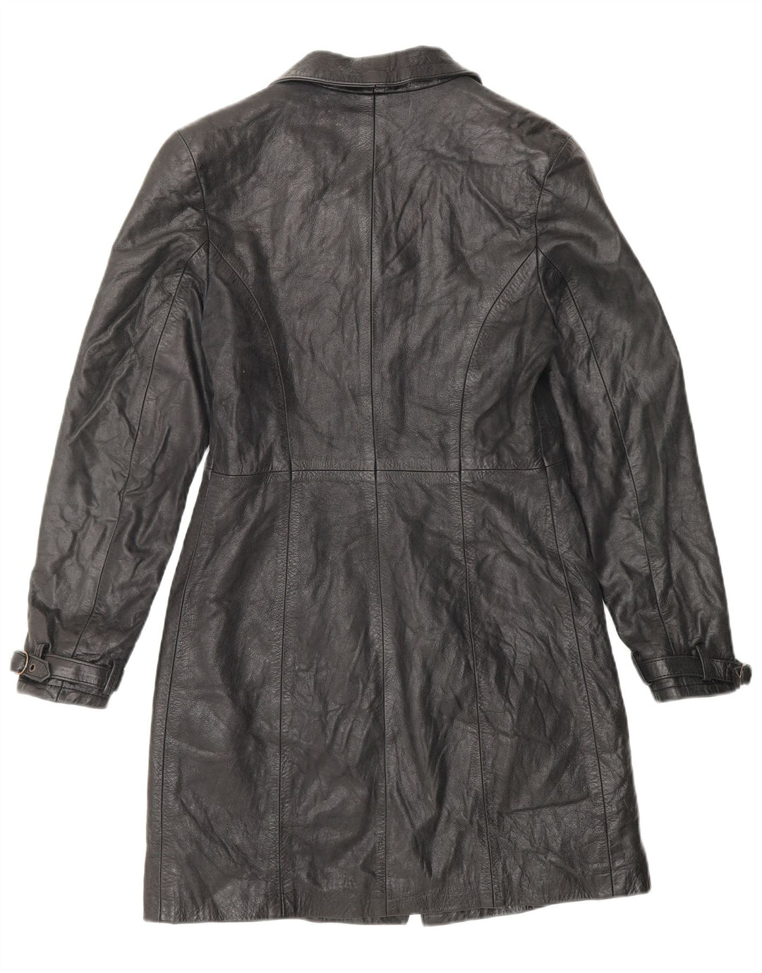 Vimapel Womens Leather Coat UK 10 Small Black Classic