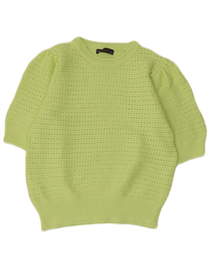 MARKS & SPENCER Womens Crew Neck Jumper Sweater UK 14 Large Green