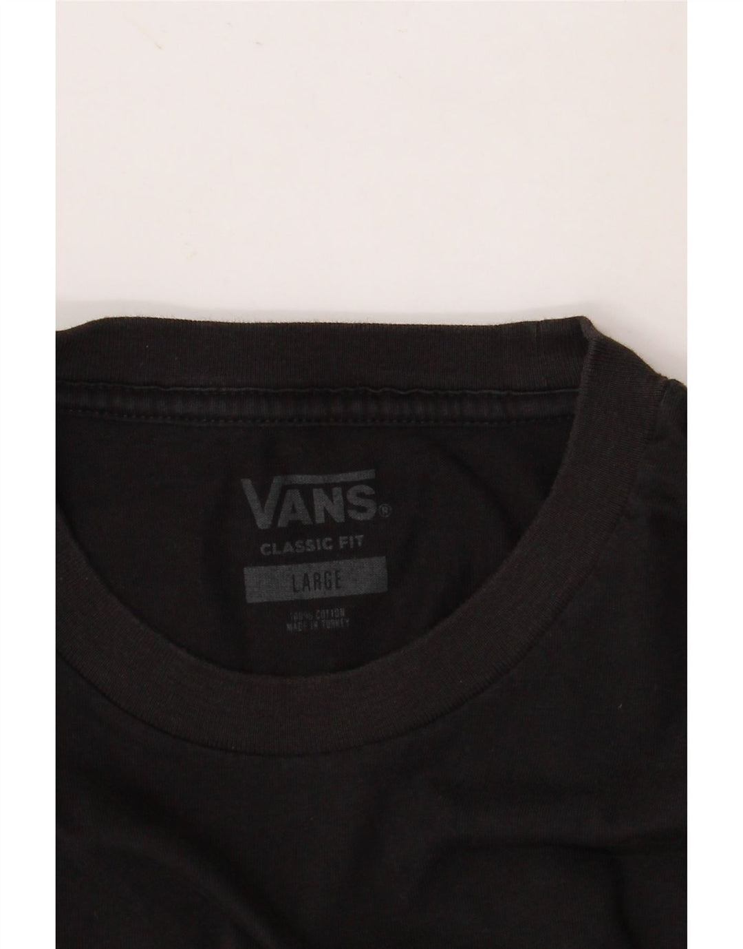VANS Mens Classic Fit Top Long Sleeve Large Black Cotton
