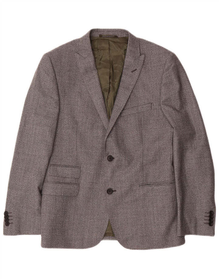 French Connection Mens 2 Button Blazer Jacket UK 38 Medium Grey Flecked